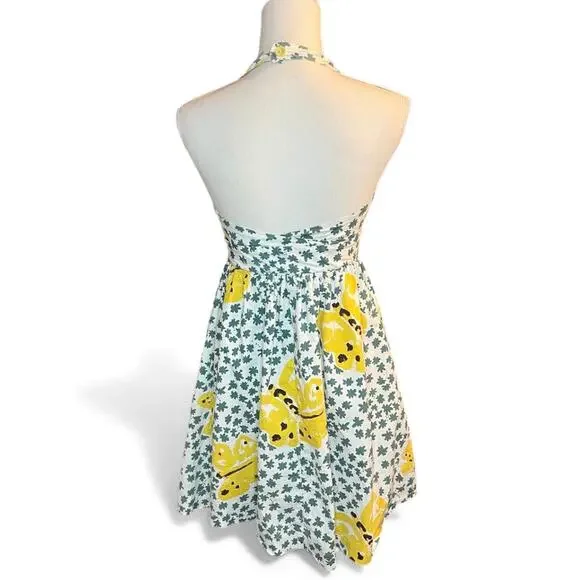 Vintage Y2K Betsey Johnson Butterfly halter mini dress cottagecore retro - Picture 7 of 10
